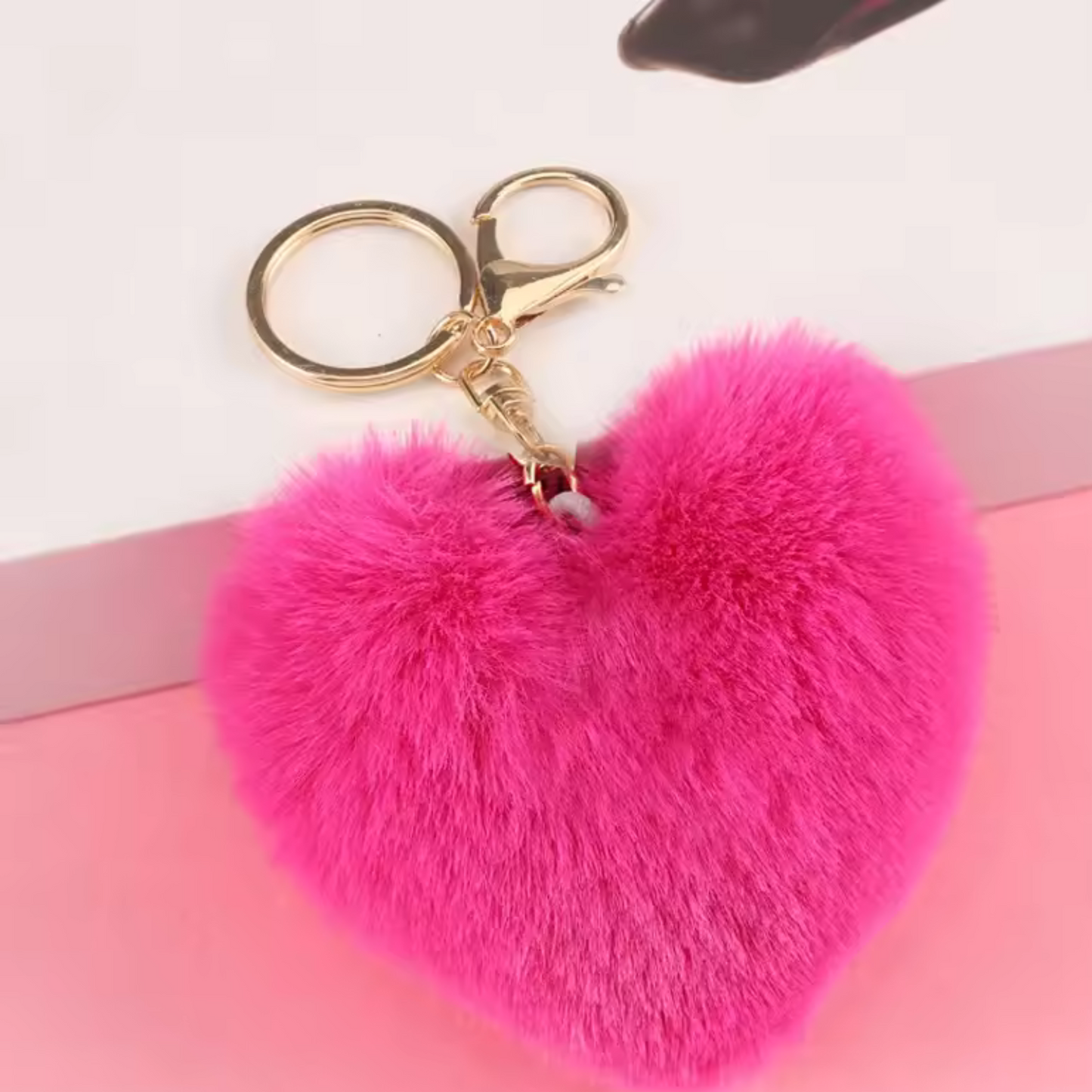 Porte-clé Pompon Cœur – 20 coloris tout doux à collectionner