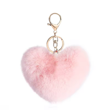 Porte-clé Pompon Cœur – 20 coloris tout doux à collectionner