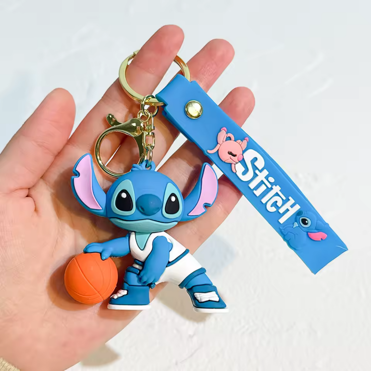 Stitch Basketball Player Keychain – Energy and Style in Mini Size