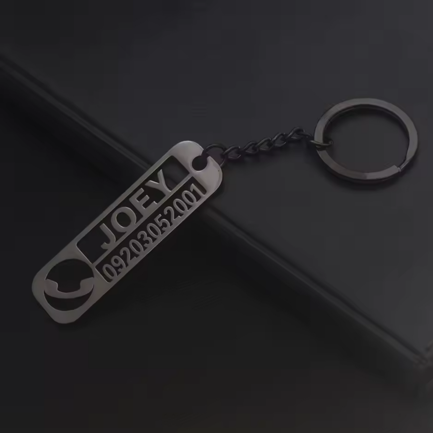 Porte-clé personnalisé anti-perte des clés avec nom, numéro de téléphone et logo